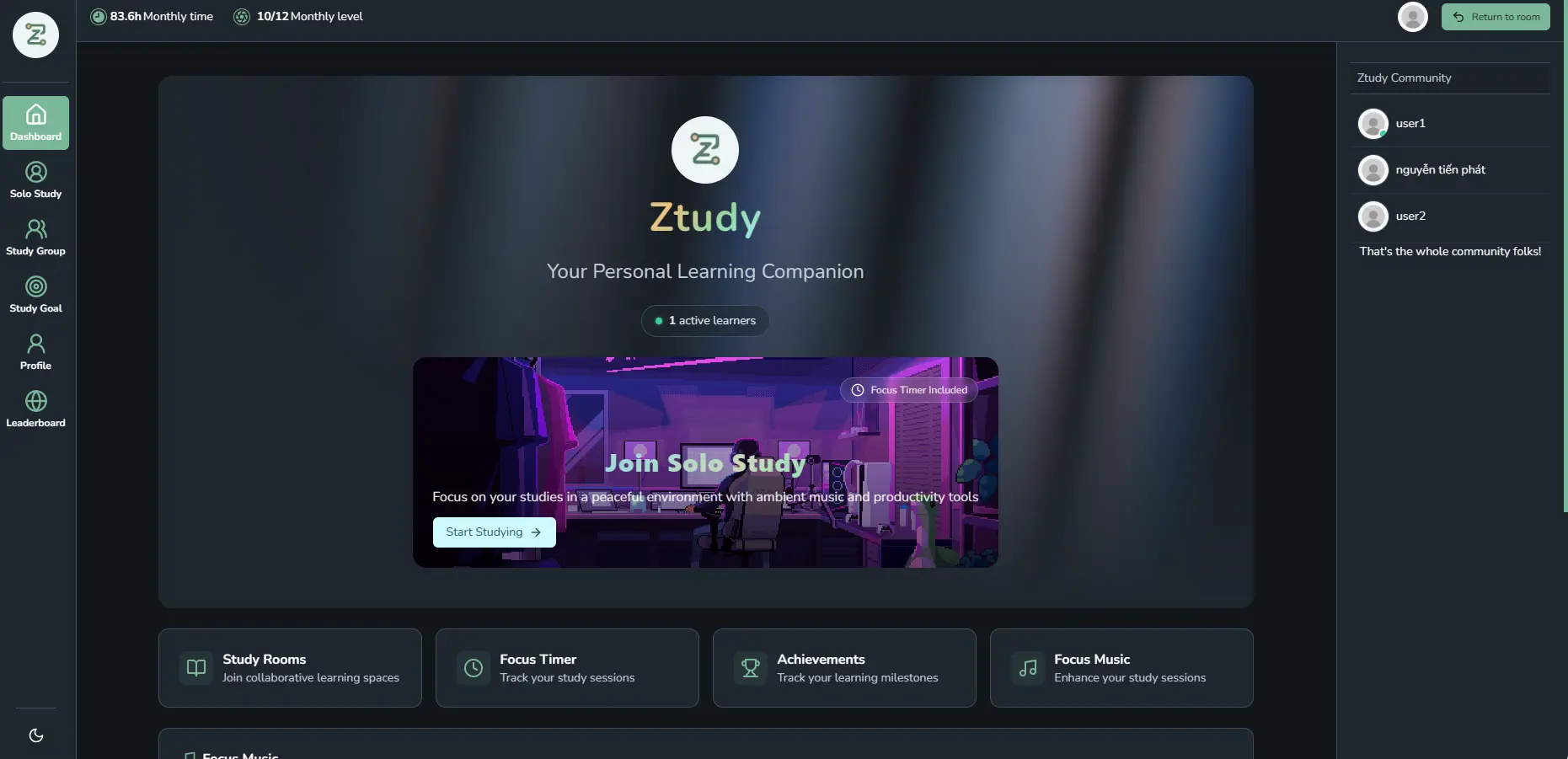 Ztudy project screenshot